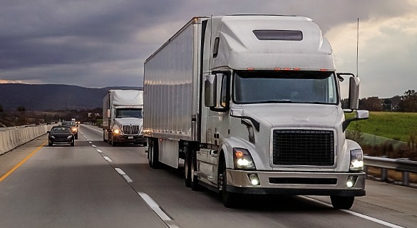 Trucks on roadway