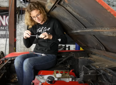 Emily at Sparks garage