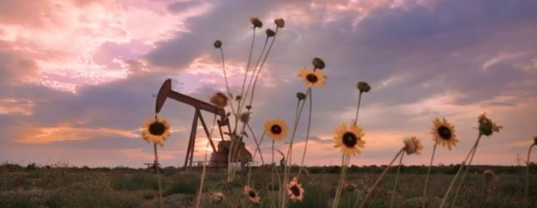 Oil well in field