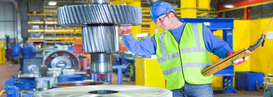 Man working with gear