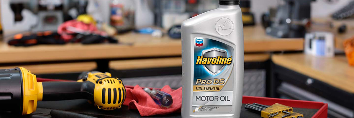 Havoline ProDS on tool bench