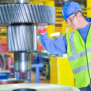 Man working on gears