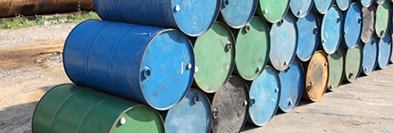 Product consolidation Stacked Oil Barrels