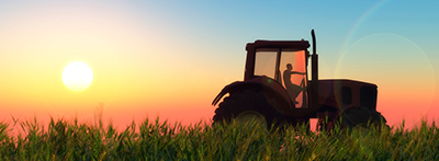 Tractor in field