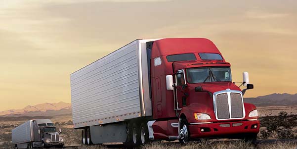 Red semi truck