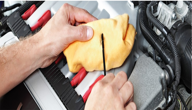 Mechanic working on engine