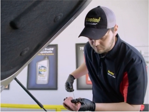 Mechanic checking electronics