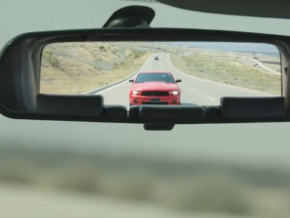 Power restored car in rearview mirror