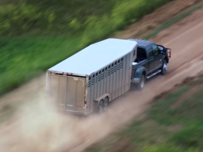 Hear more about Techron for diesel engines Truck and trailer on dirt road